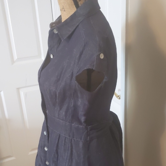 Jones New York Blue Polo Collar A-Line Dress - Picture 3 of 6